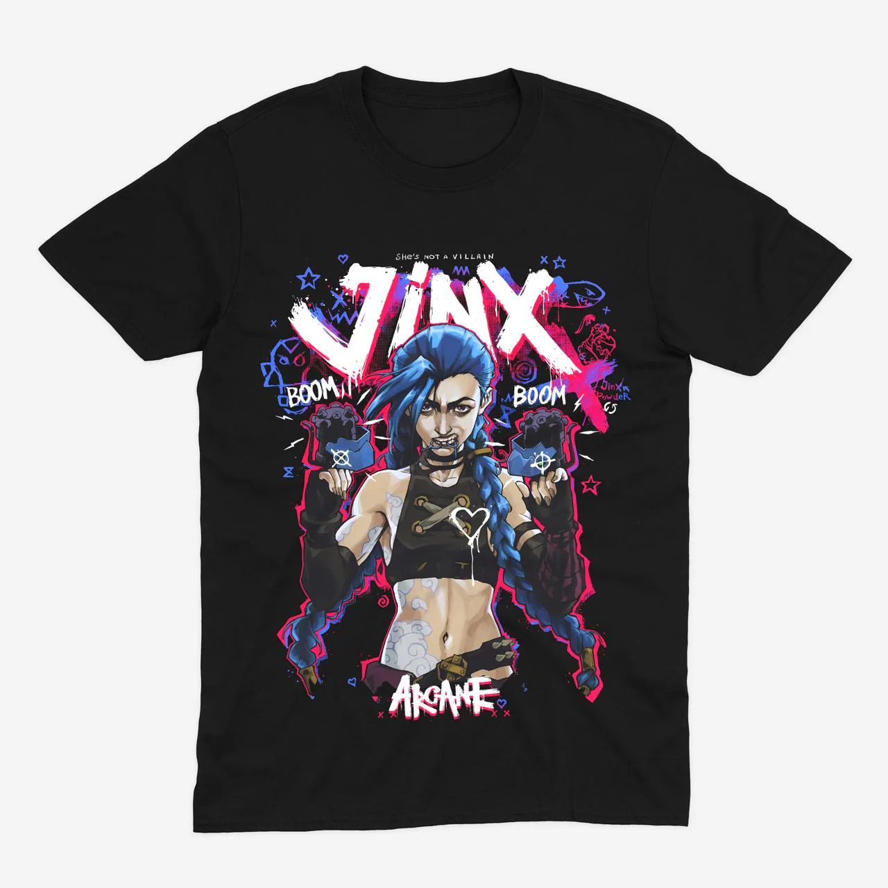 Футболка Arcane — Jinx Boom — Чорний