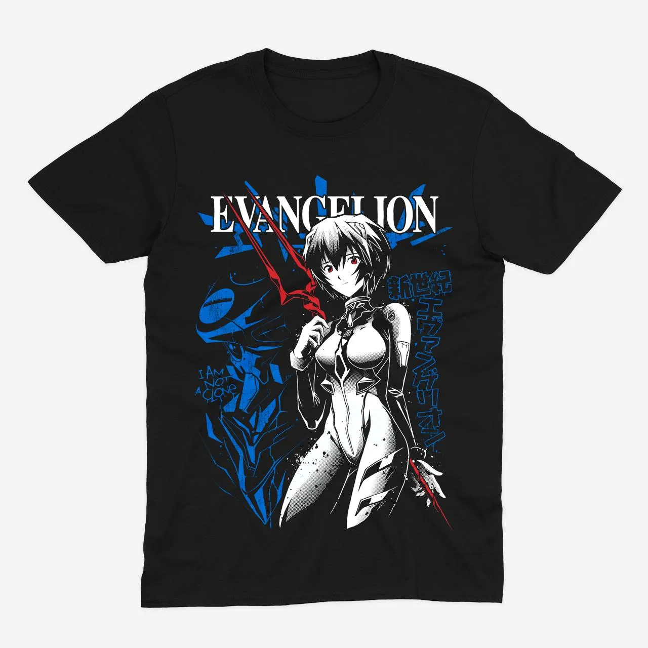 Футболка Evangelion — Рей Аянамі — Чорний