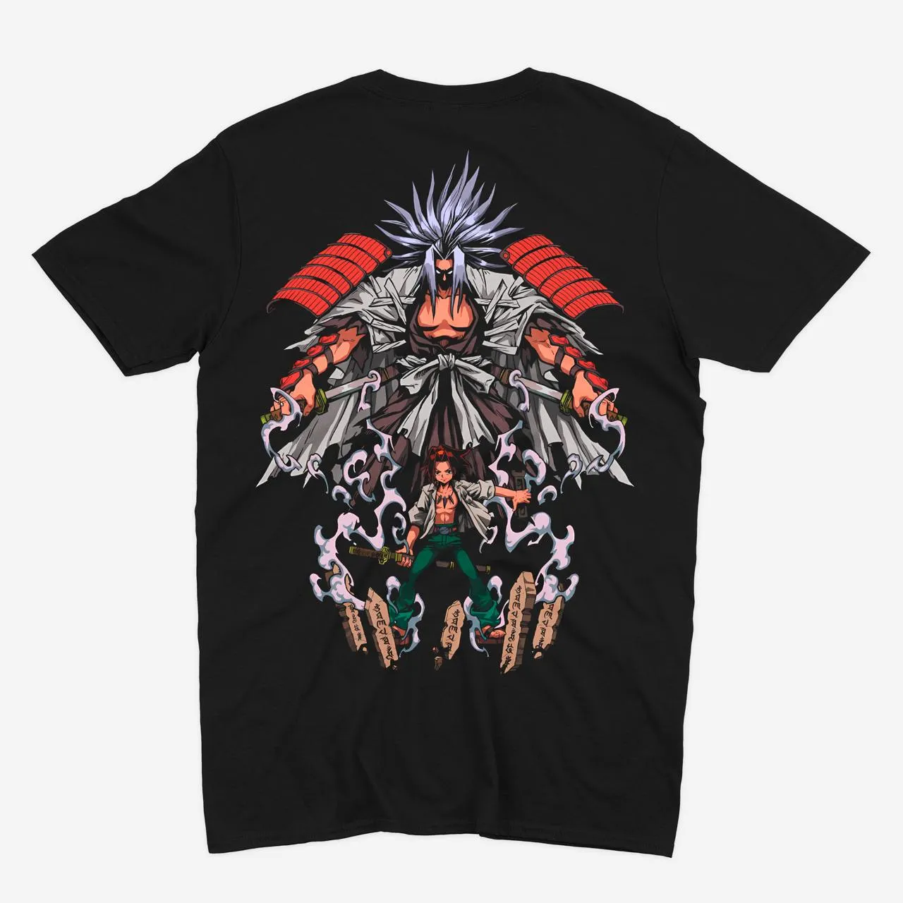 Футболка Shaman King — Йо та Амідамару — Чорний