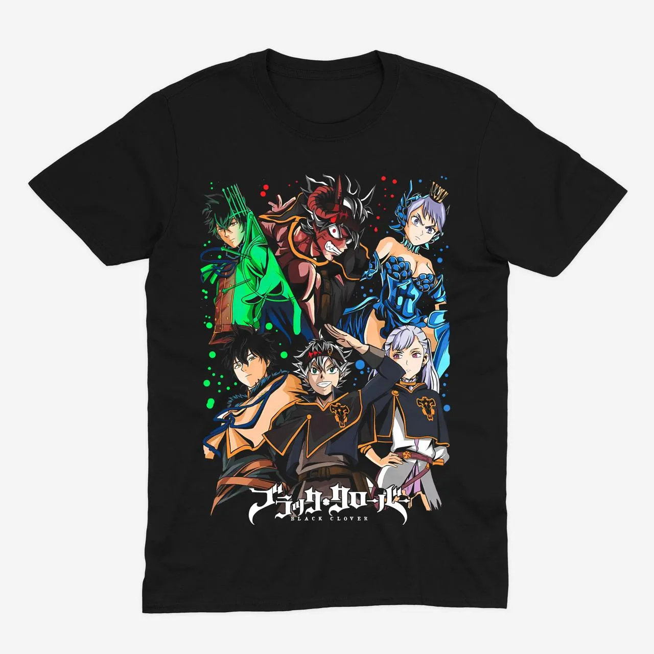 Футболка Black Clover — колаж Чорних Биків — Чорний