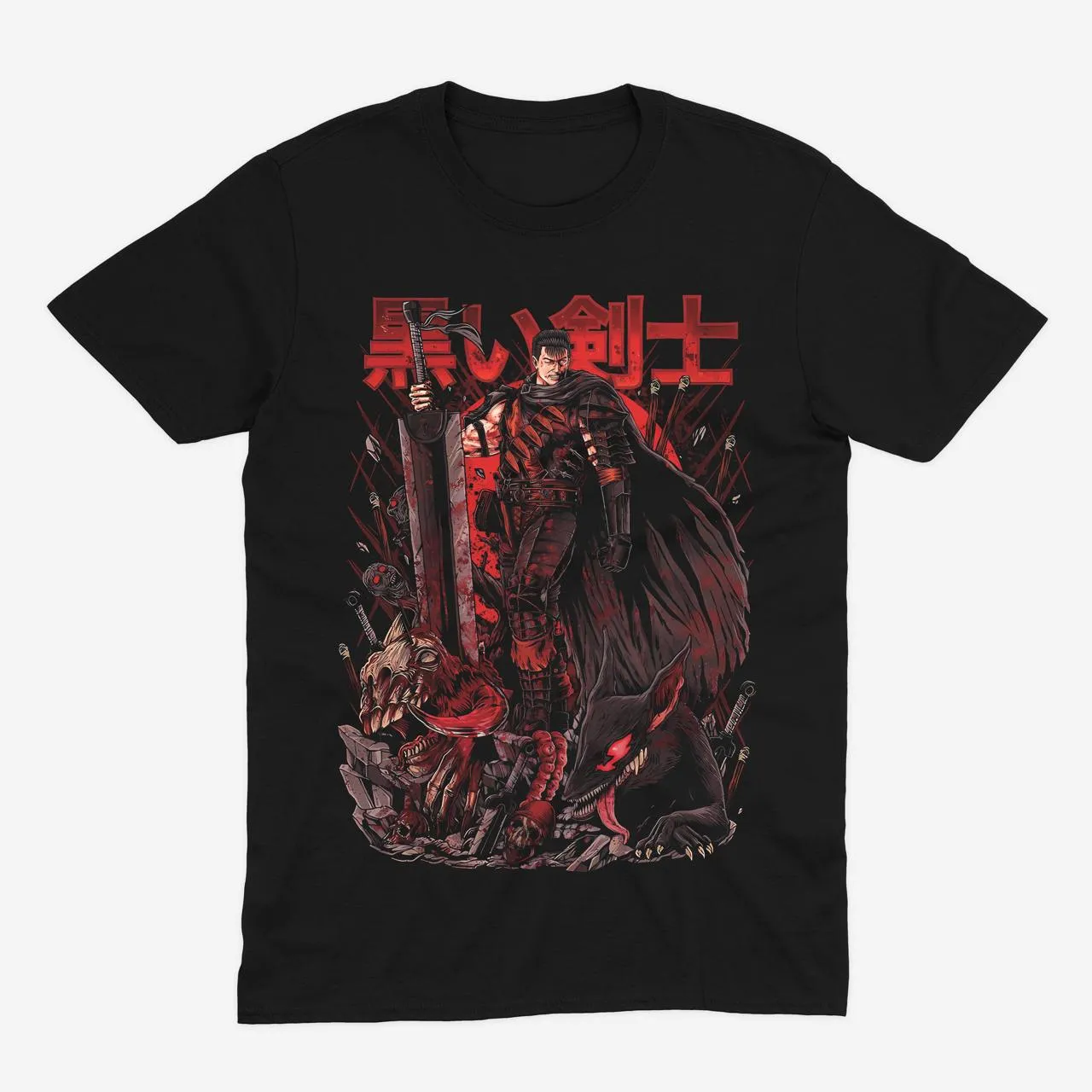 Футболка Berserk — Чорний Мечник — Чорний