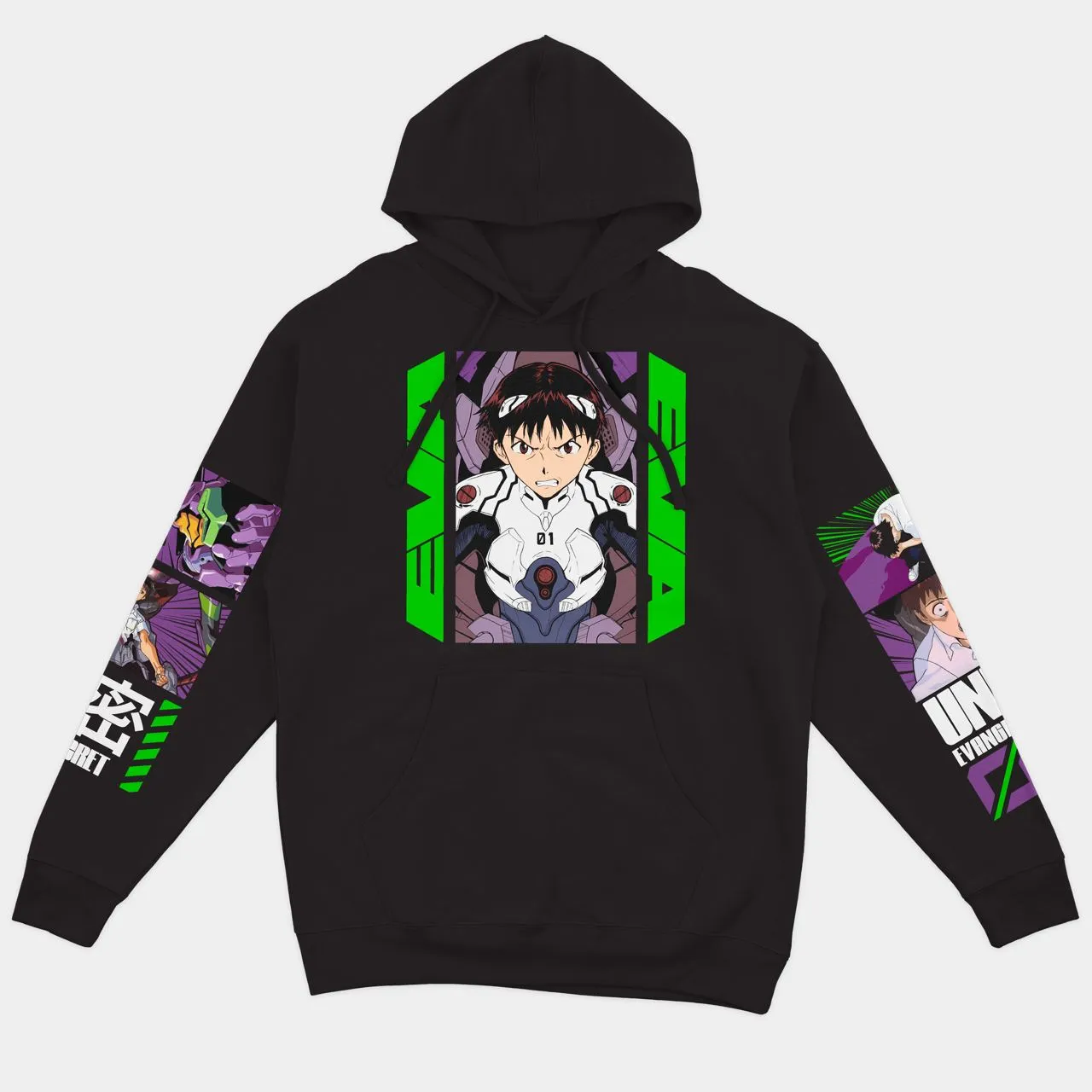 Худі Evangelion — Шінджі Ікарі та EVA-01 — Чорний