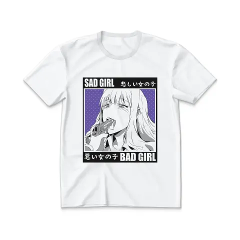 Футболка Anime — Sad Girl — Білий