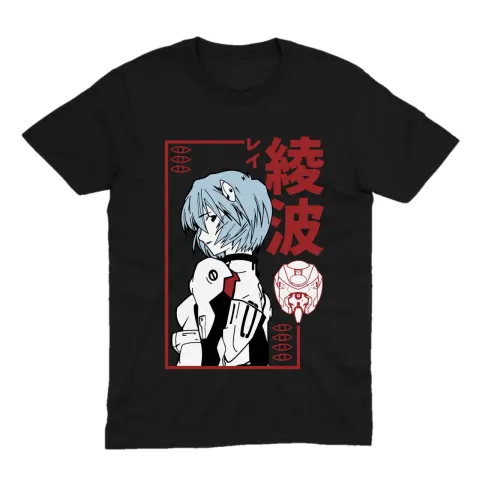 Футболка Evangelion — Рей Аянамі — Чорний