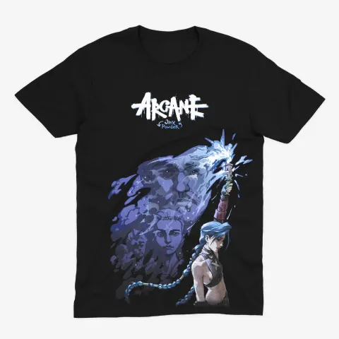 Футболка Arcane — Джинкс — Чорний