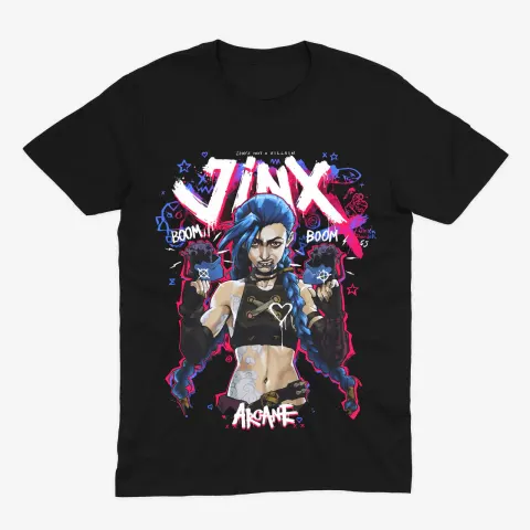 Футболка Arcane — Jinx Boom — Чорний