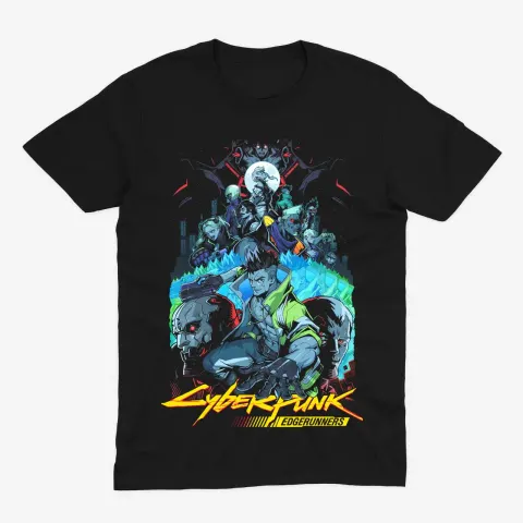 Футболка Cyberpunk — Night City Crew — Чорний
