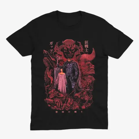 Футболка Berserk — Ґатс і Каска — Чорний