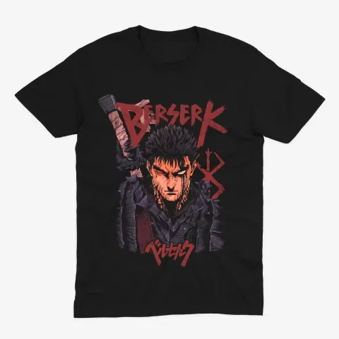 Футболка Berserk — Чорний Мечник Ґатс — Чорний