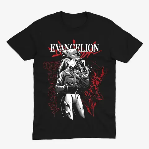 Футболка Evangelion — Аска — Чорний