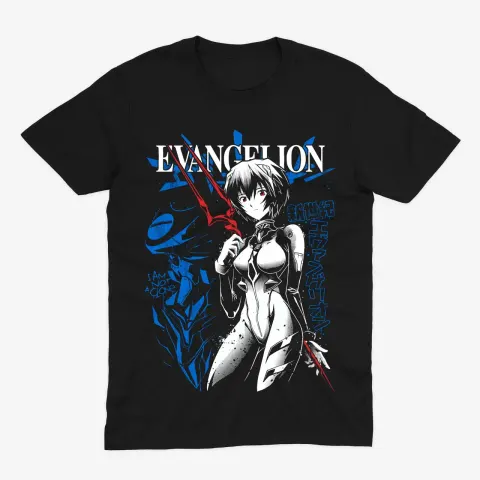 Футболка Evangelion — Рей Аянамі — Чорний