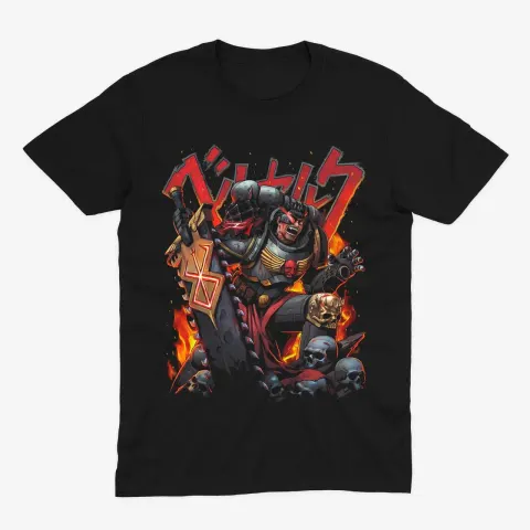 Футболка Berserk — Чорний Мечник 40K — Чорний