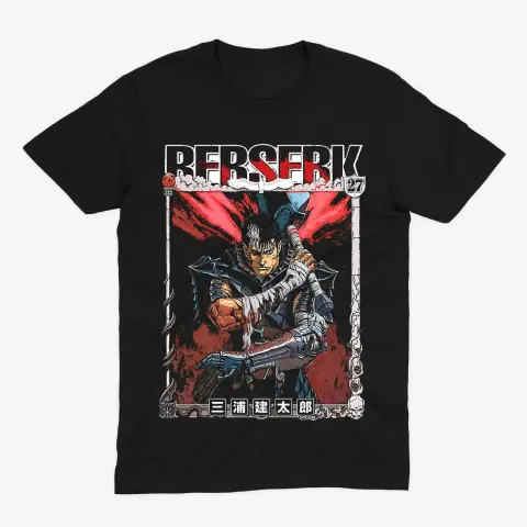Футболка Berserk — Ґатс (обкладинка манги) — Чорний