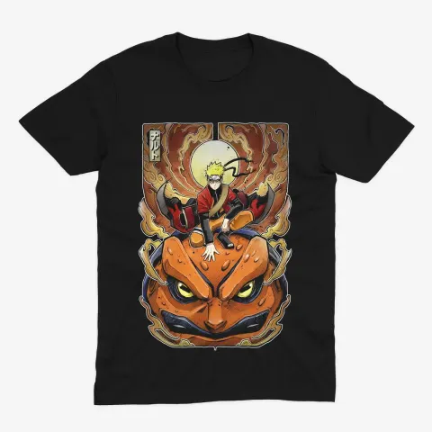 Футболка Naruto — Наруто та Гамабунта — Чорний