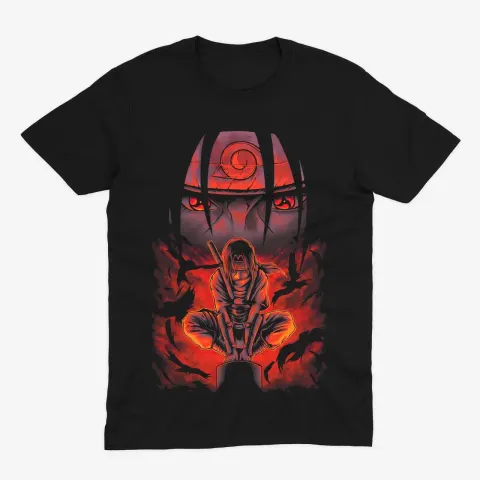 Футболка Naruto — Ітачі Учіха, Шаринган — Чорний