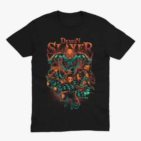 Футболка Demon Slayer — Танджіро, Незуко, Зеніцу та Іносуке — Чорний
