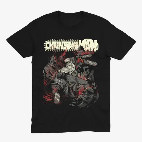 Футболка Chainsaw Man — Робота полювальника — Чорний
