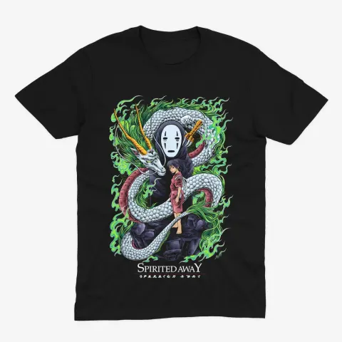 Футболка Spirited Away — Хаку і Безликий — Чорний