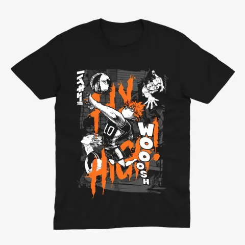 Футболка Haikyuu — Хіната Woosh — Чорний