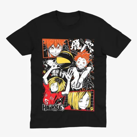 Футболка Haikyuu — Некома — Чорний