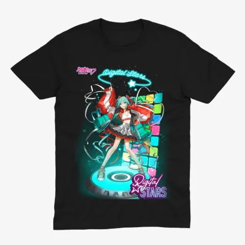 Футболка Hatsune Miku — Digital Stars — Чорний