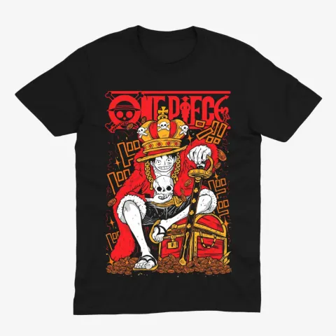 Футболка One Piece — Луффі Король піратів — Чорний