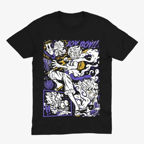 Футболка One Piece — Луффі Gear 5 (Joy Boy) — Чорний