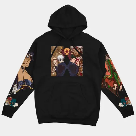 Худі Jujutsu Kaisen — Ґоджо та Ґето — Чорний