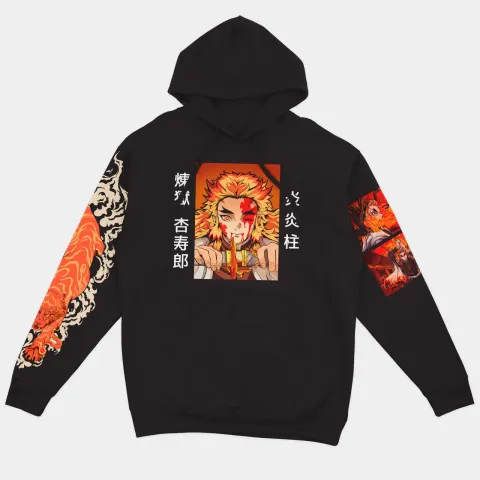 Худі Demon Slayer — Кьоджуро Ренгоку V1 — Чорний